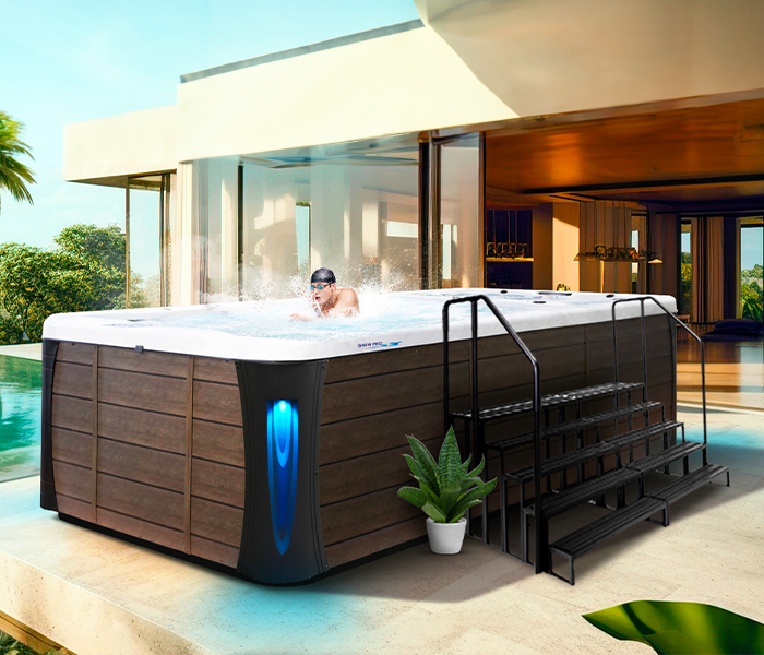 Calspas hot tub being used in a family setting - Boston